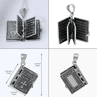 Sterling Silver Tiny Bible Necklace