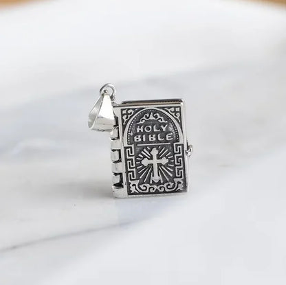 Sterling Silver Tiny Bible Necklace