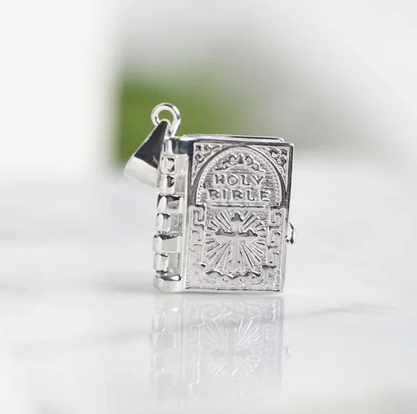 Sterling Silver Tiny Bible Necklace